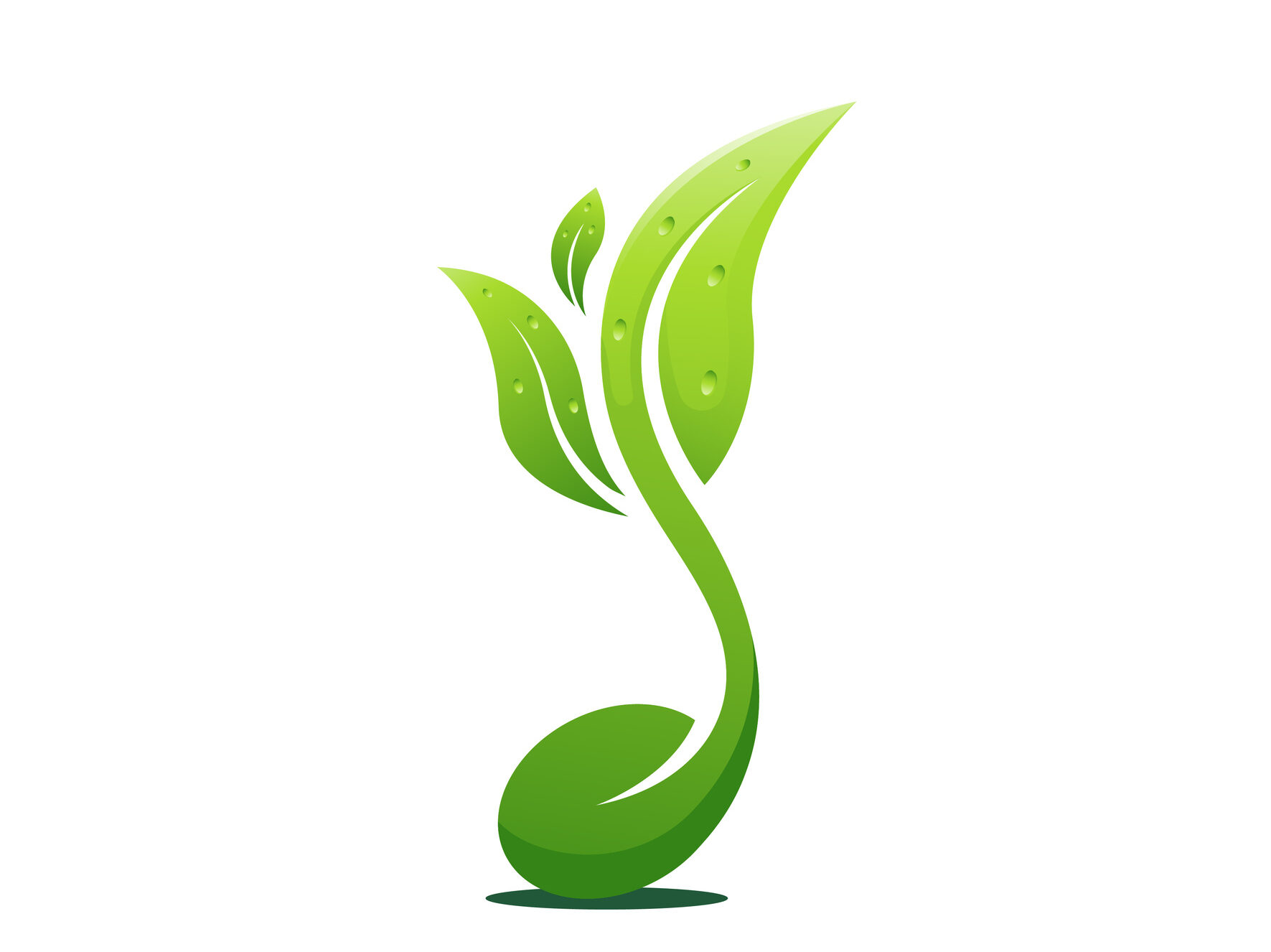 Green seed nature logo icon design template vector